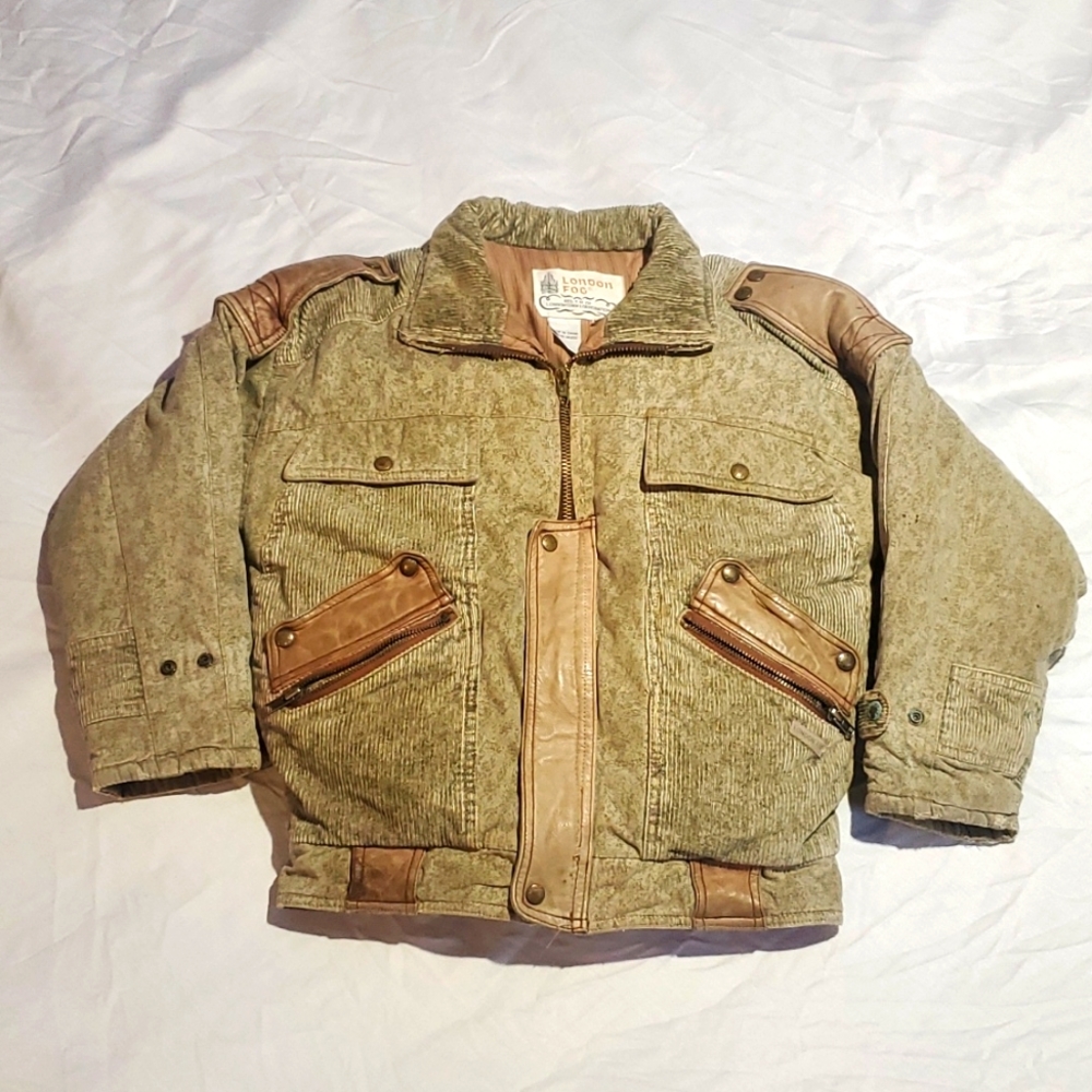 London Fog Leather And Cotton Jacket Kids S-8 Used